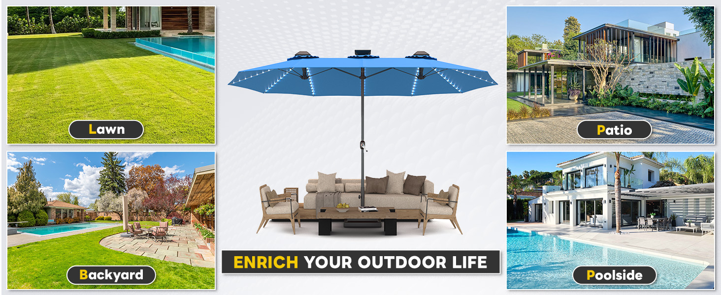 YODOLLA outdoor patio umbrella UV-resistant