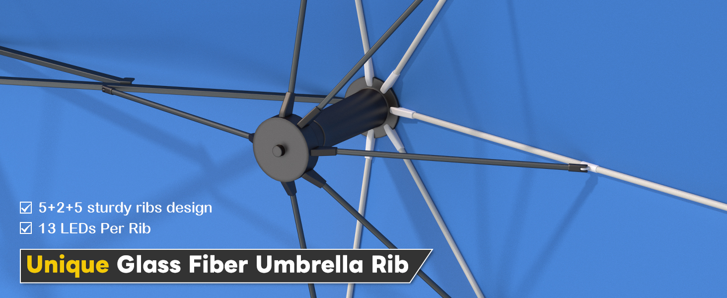 YODOLLA patio umbrella with solar lights long-lasting