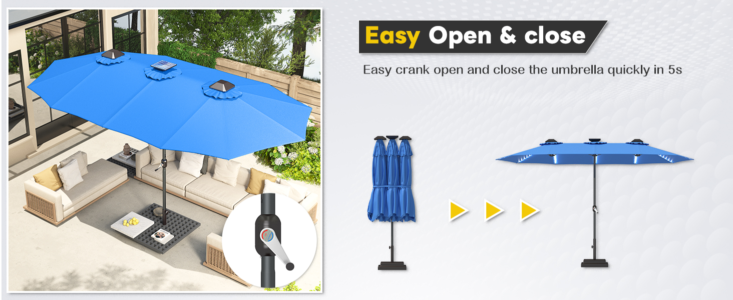 YODOLLA 15ft patio umbrella ideal for outdoor use
