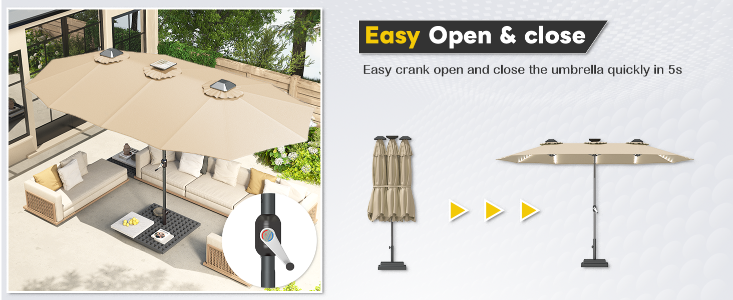 YODOLLA large umbrella for patio durable shade