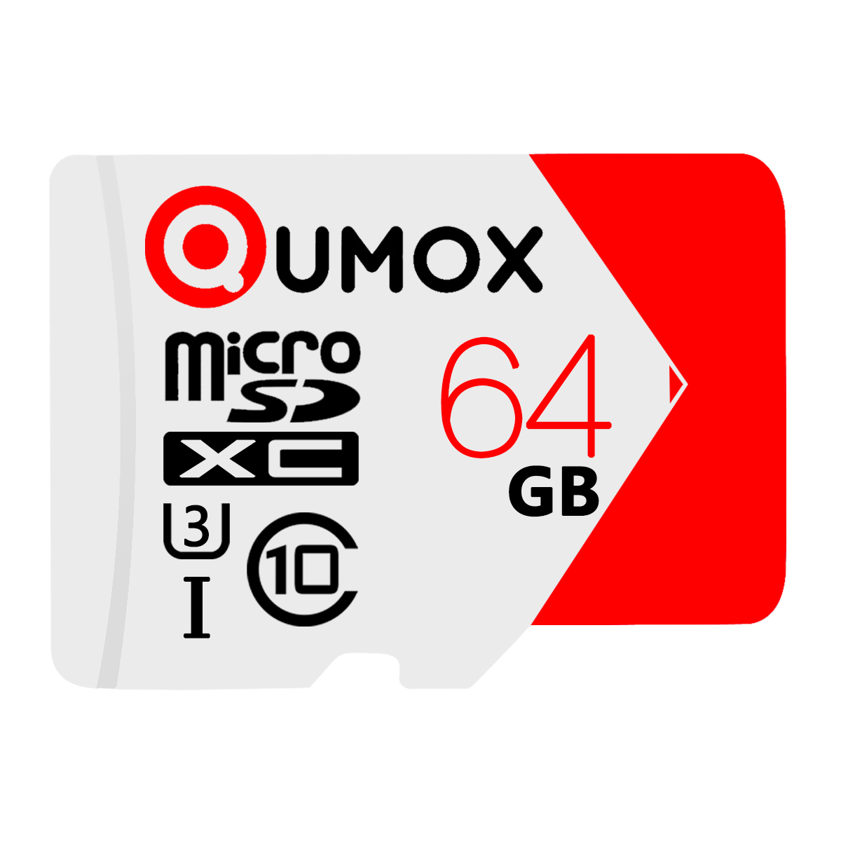 QUMOX 64GB microSDXC UHS-I U3 Memory Card – 80MB/s Read, 40MB/s Write, Class 10 V30 – High-Speed micro SD for 4K Video, Smartphones, Action Cameras, Drones, Tablets