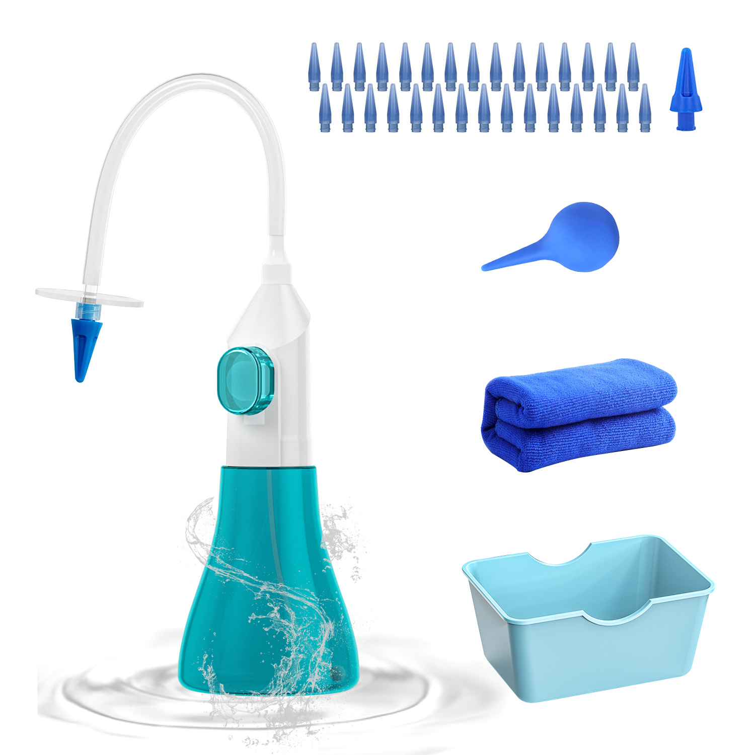 QUMOX Ear Wax Removal Kit, Manual Ear Irrigation System, Safe and Effective Ear Cleaner for Removing Built-Up Wax