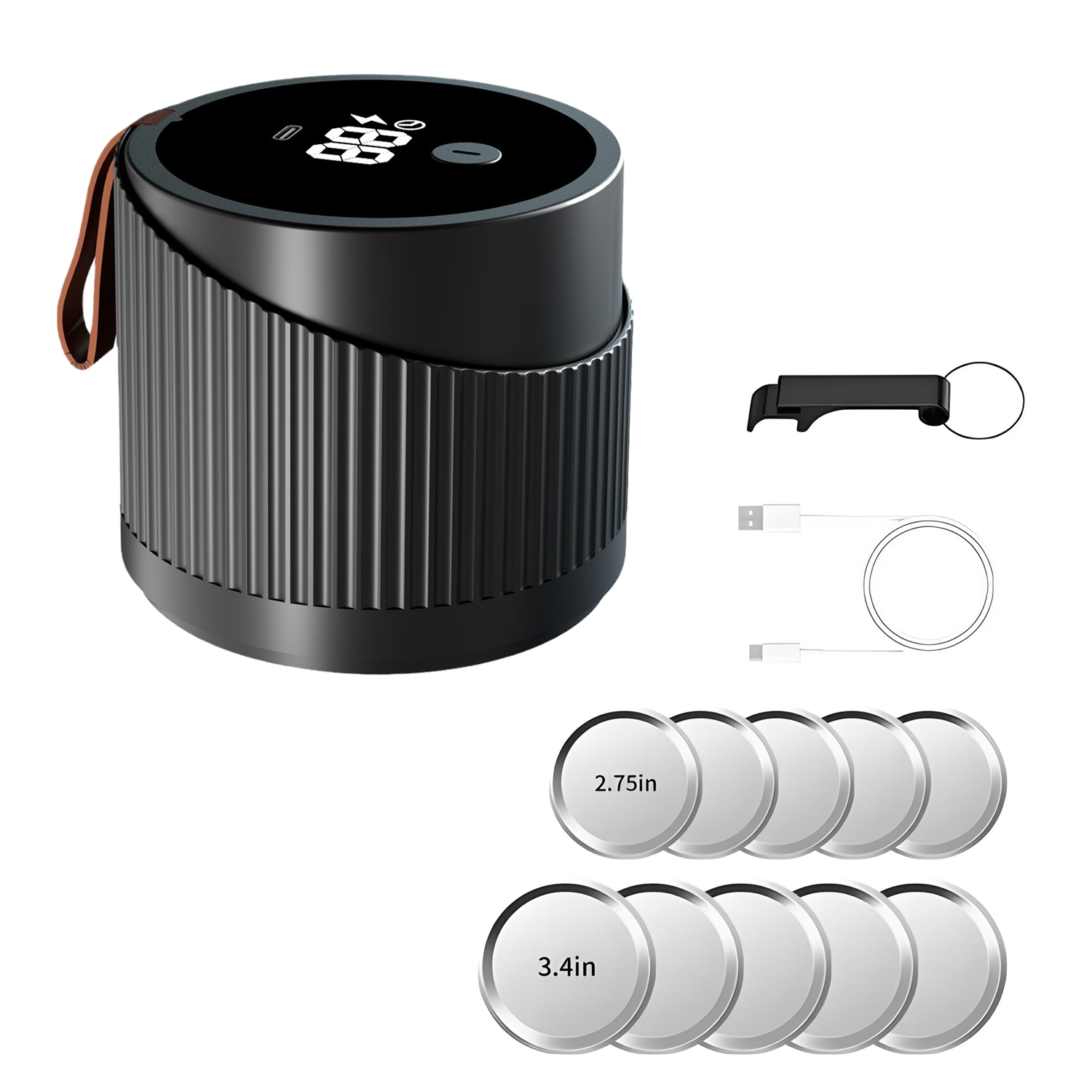 QUMOX Electric Mason Jar Vacuum Sealer Kit for Wide and Regular Mouth Jars, Automatic Stop for Easy Food Preservation