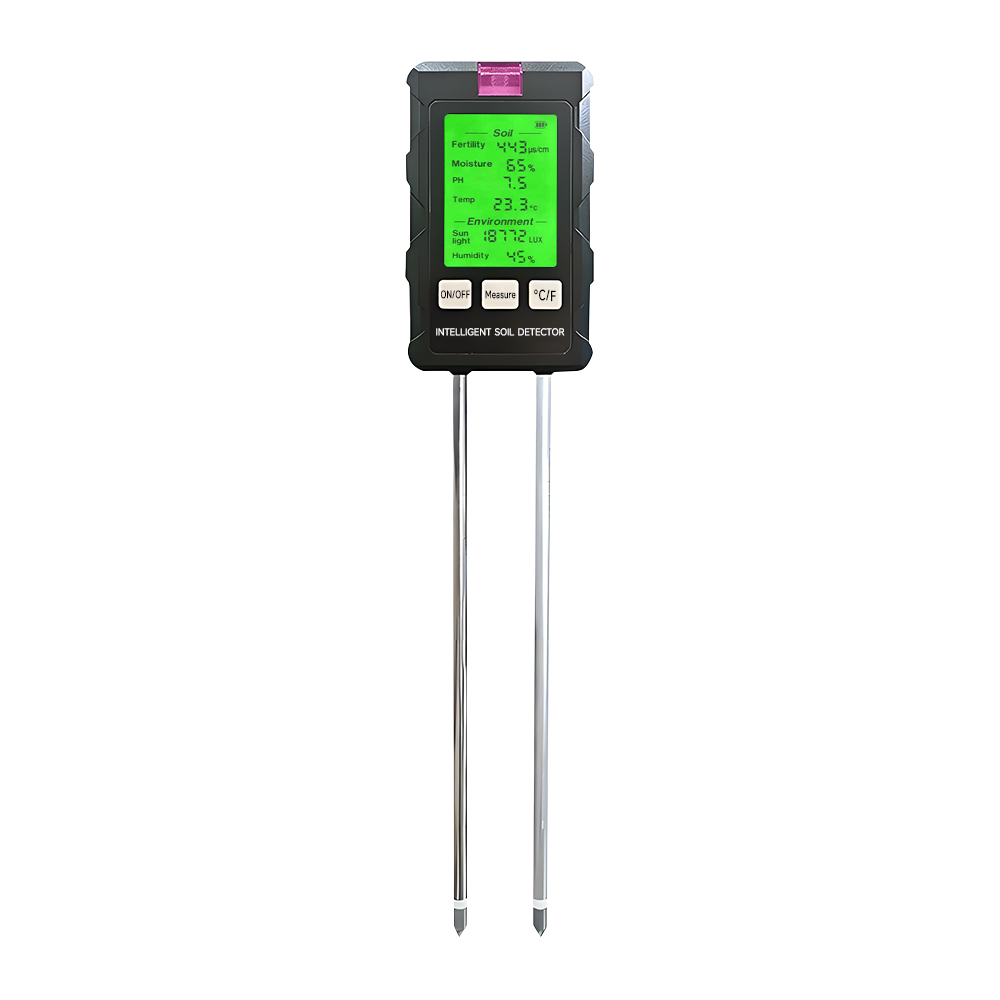QUMOX 6-in-1 Soil Tester Meter with Rotatable Screen – Measures pH, Moisture, Fertility, Temperature, Sunlight, Air Humidity – Digital Soil Analyzer for Garden, Lawn, Greenhouse