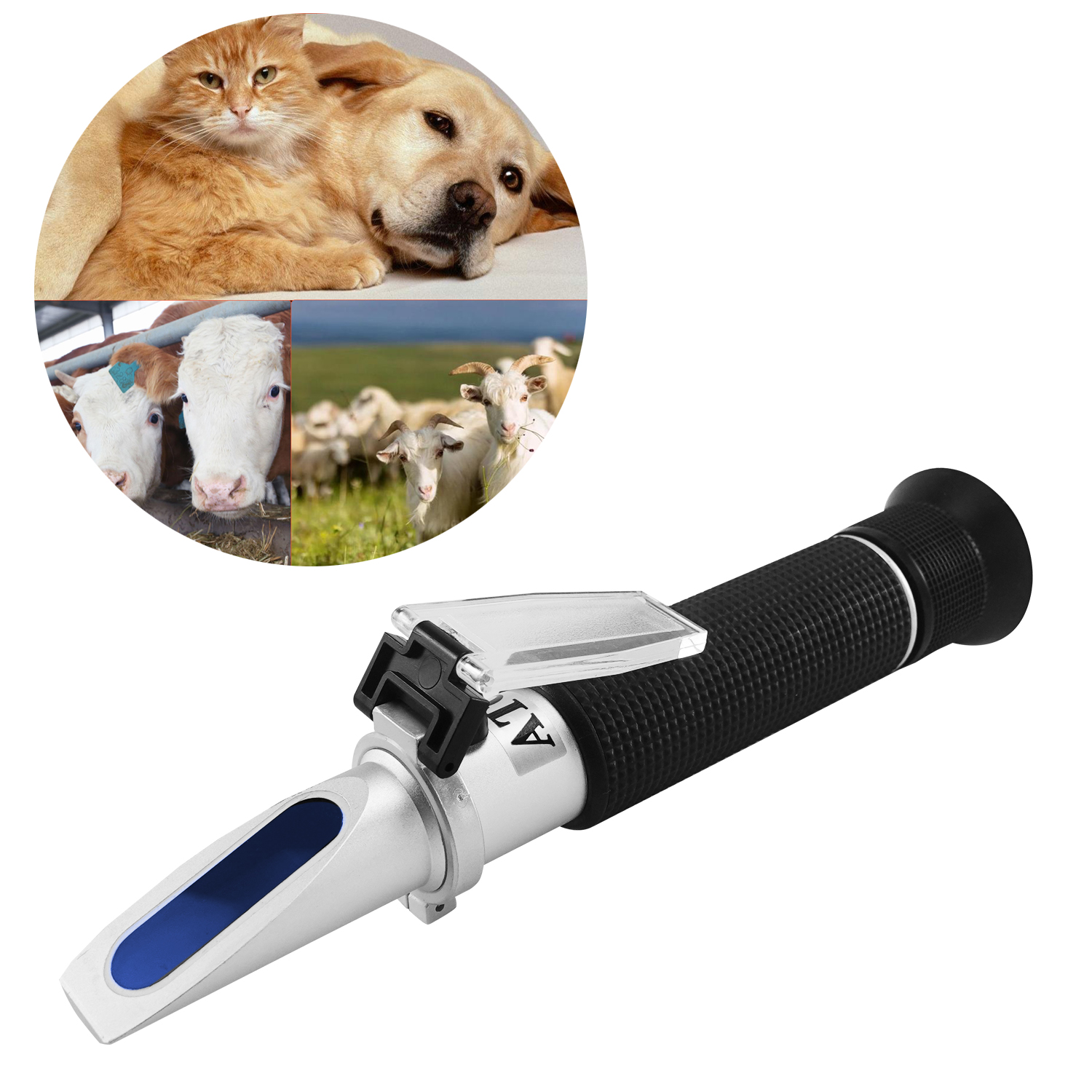 QUMOX 3-in-1 Veterinary Refractometer for Urine Specific Gravity & Serum Protein – Dog, Cat, Pet Health Monitor, Optical ATC Tester for Animal Clinic, No Battery Needed