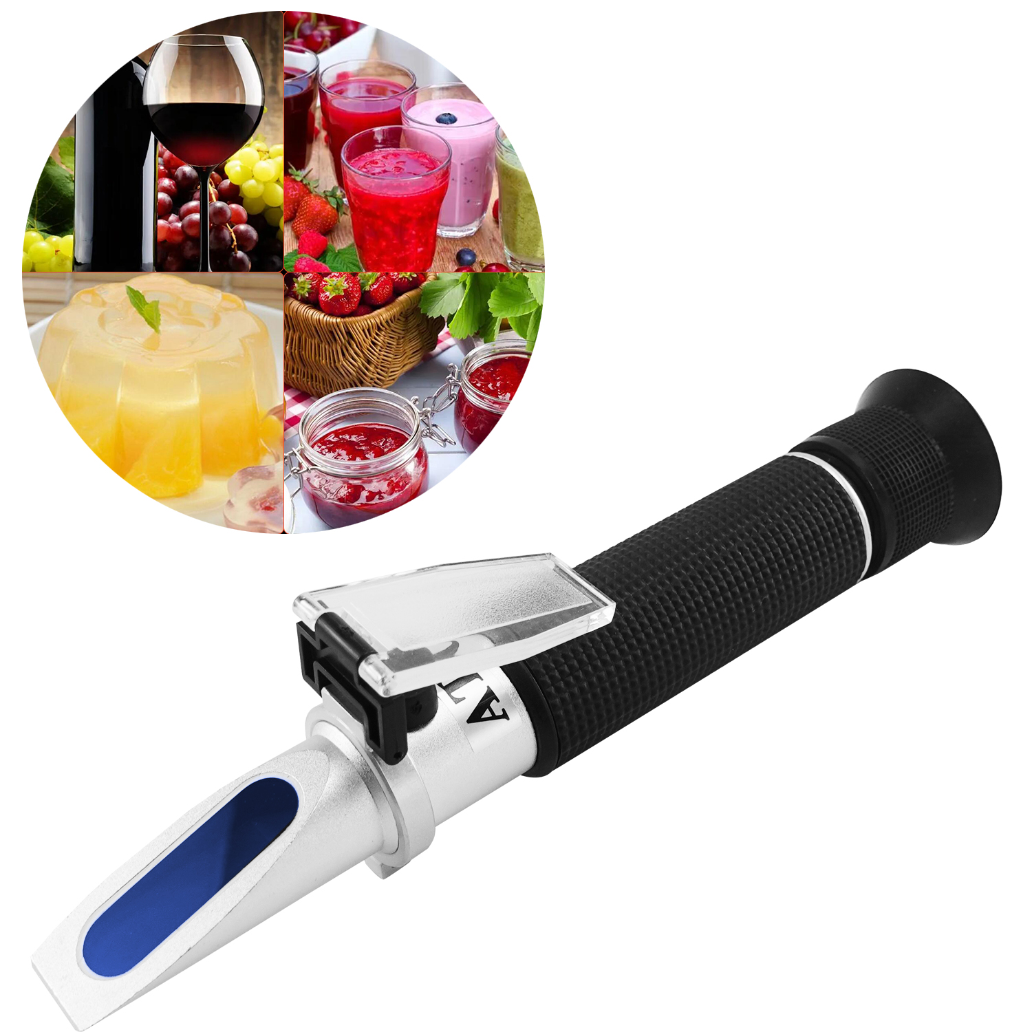 QUMOX 0–80% Brix Refractometer for Sugar Content in Fruit, Juice, Honey, Syrup & Drinks – Optical Tester with ATC, No Battery Needed, for Food, Farming, Lab Use