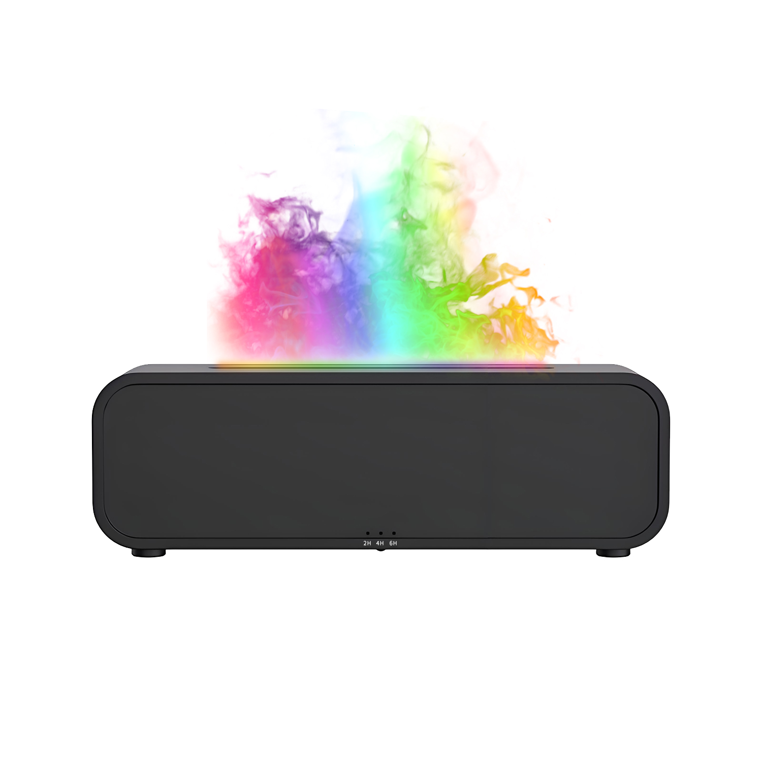 QUMOX Flame Aroma Diffuser & Humidifier with Remote – 250ml, Silent Ultrasonic Mist, Color-Changing Flame Effect, Timer(2H/4H/6H), Essential Oil Diffuser Sound-Reactive RGB Lights, No-Water Auto-Off