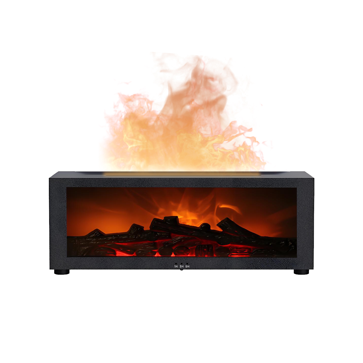 QUMOX Flame Fireplace Aroma Diffuser – 150ml Ultrasonic Humidifier with 7-Color LED Lights, Essential Oil Diffuser, Remote Control, Timed Auto-Off, Water Shortage Protection for Home & Office