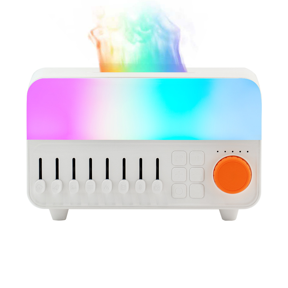 QUMOX A14 Aroma Diffuser with White Noise, 150ml Essential Oil Diffuser with Warm Ambient Light, 5-Hour Timer and USB Power for Bedroom, Desk and Relaxation