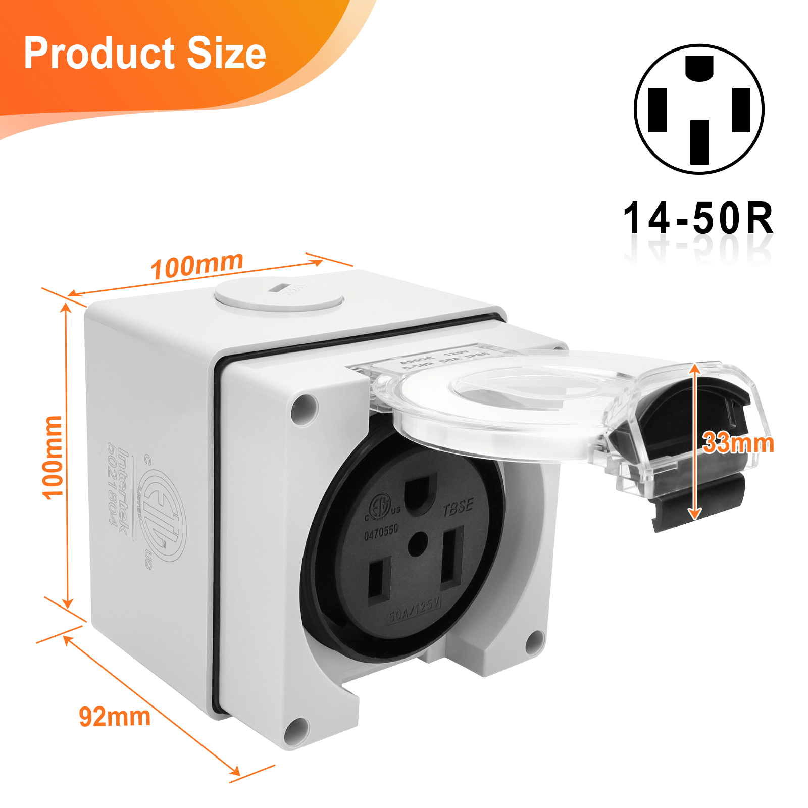 BESTTEN 20 Amp Tamper-Resistant Electrical Outlet With Wall Plate, TR Decorator Receptacle For Home & Commercial Use, UL Listed, White