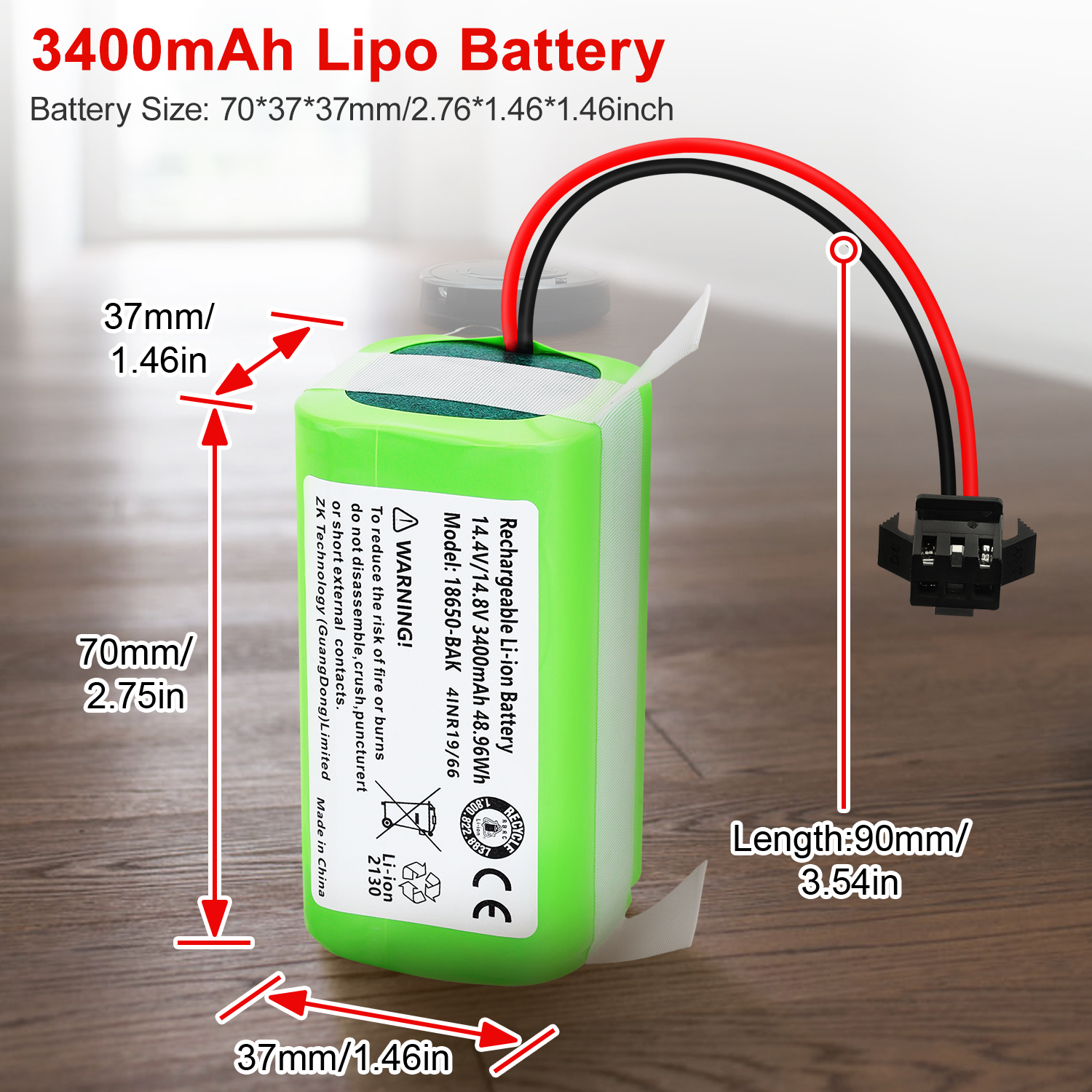TOPHINON 14.4V 2600mAh Batterie de Remplacement Li-ION pour Ecovacs Deebot N79 N79S DN622, Eufy RoboVac 11,11S,11S Max, 12, 15C, 15C Max, 25C, 30, 30C, 30 Max, 35C, Conga Excellence 990 950 1090