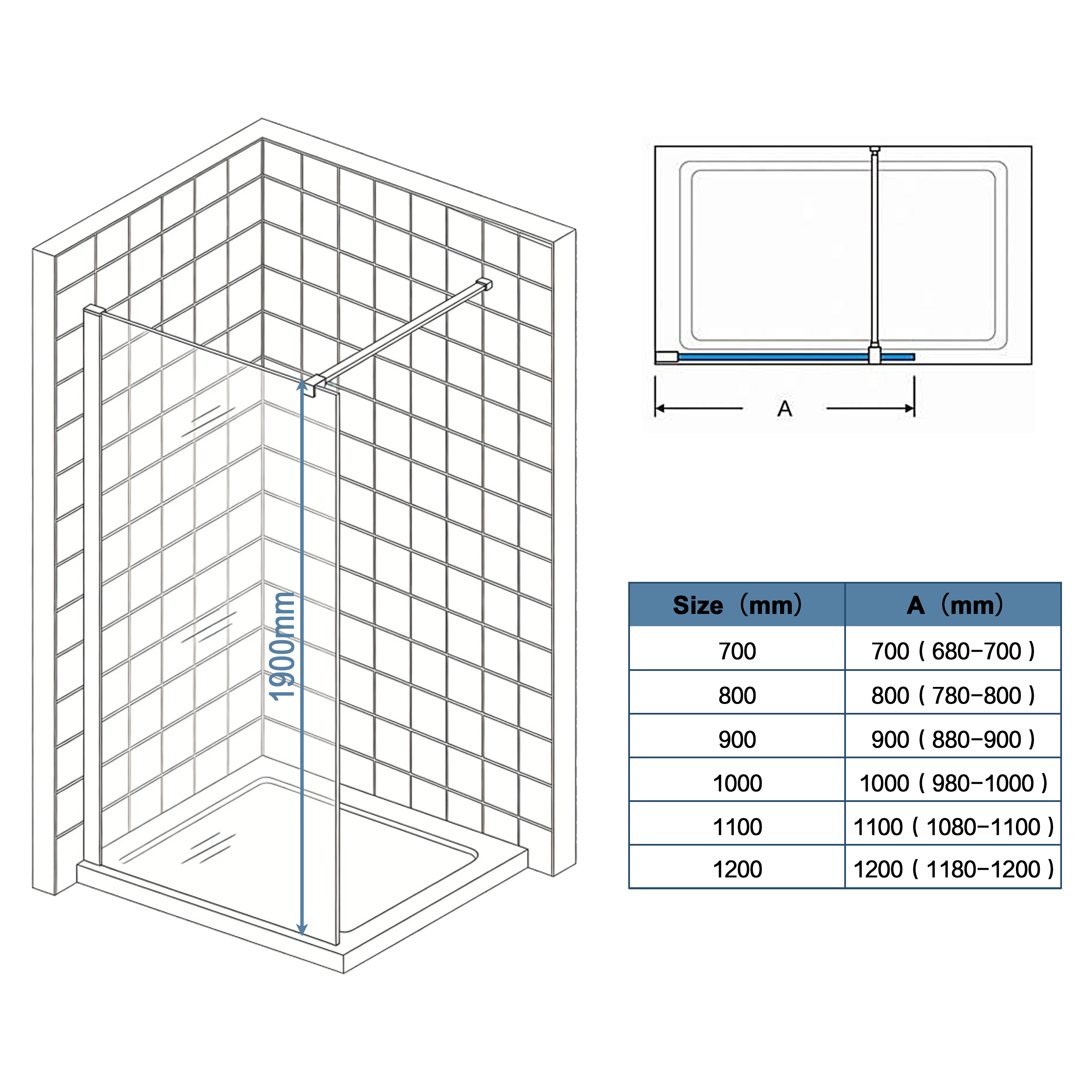 Shower enclosure seal detail