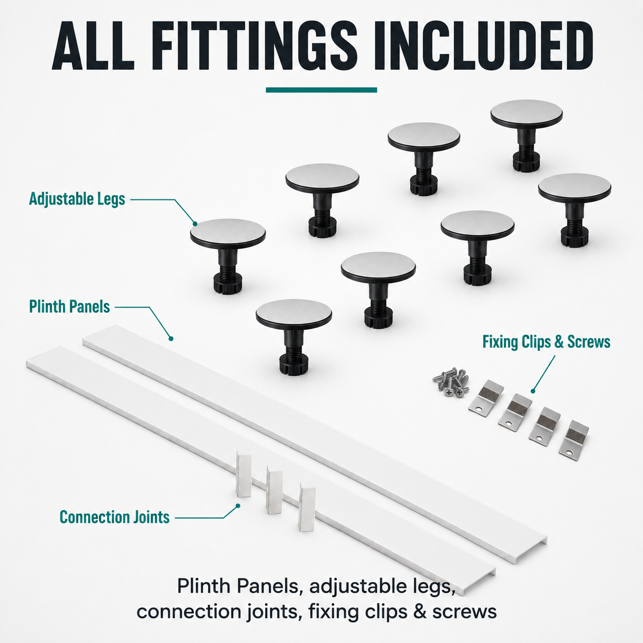 Adjustable shower tray riser kit details