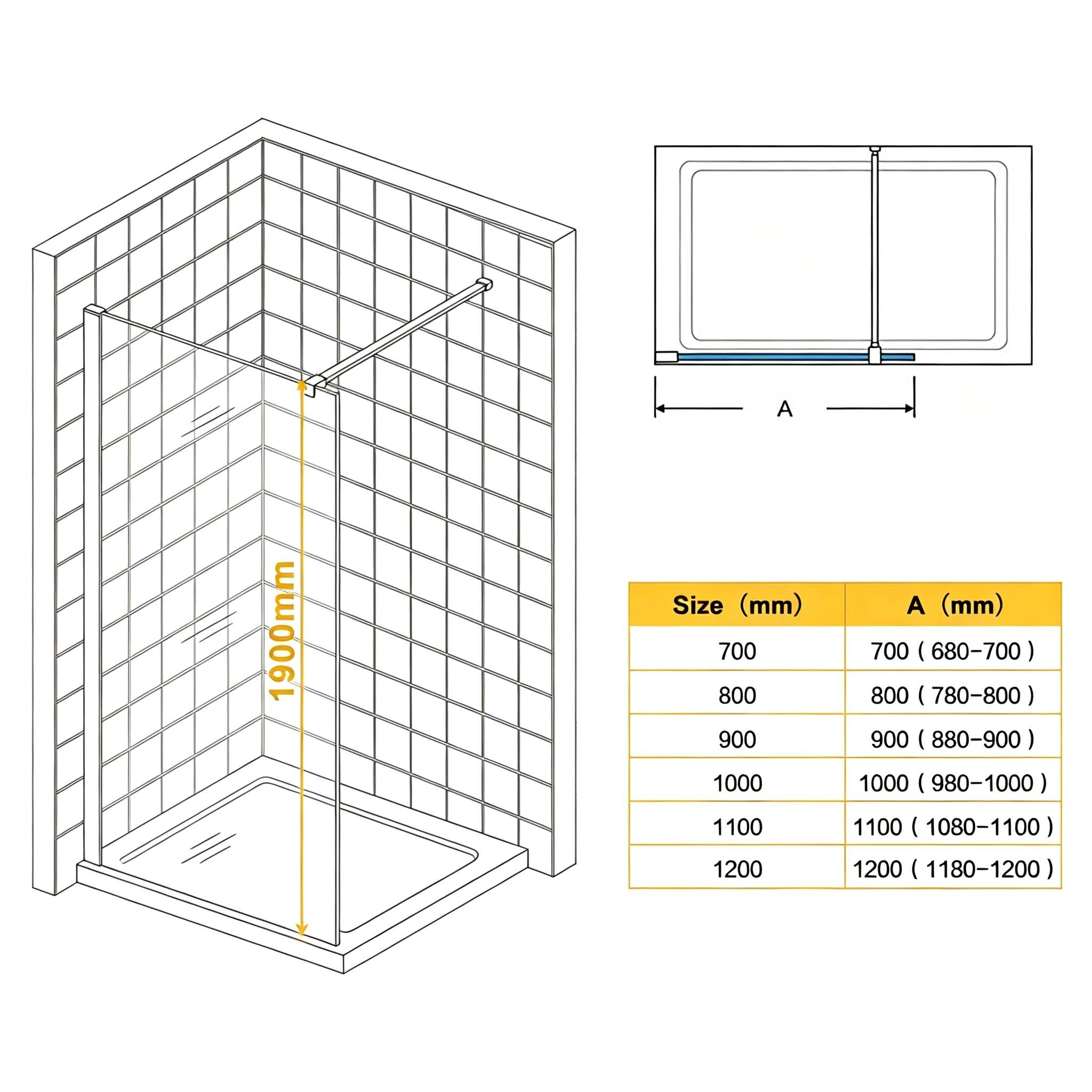Shower enclosure seal detail