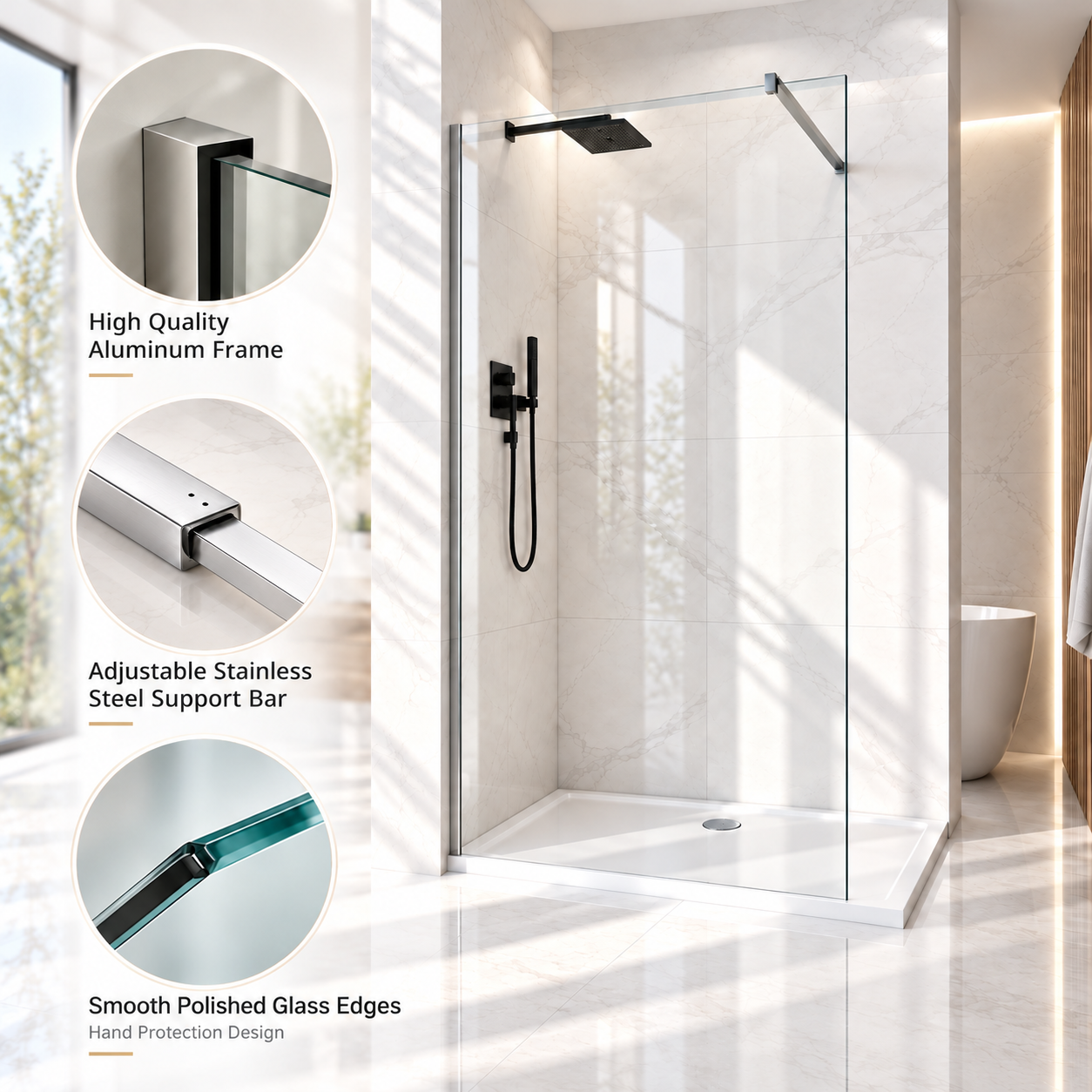 Shower enclosure seal detail