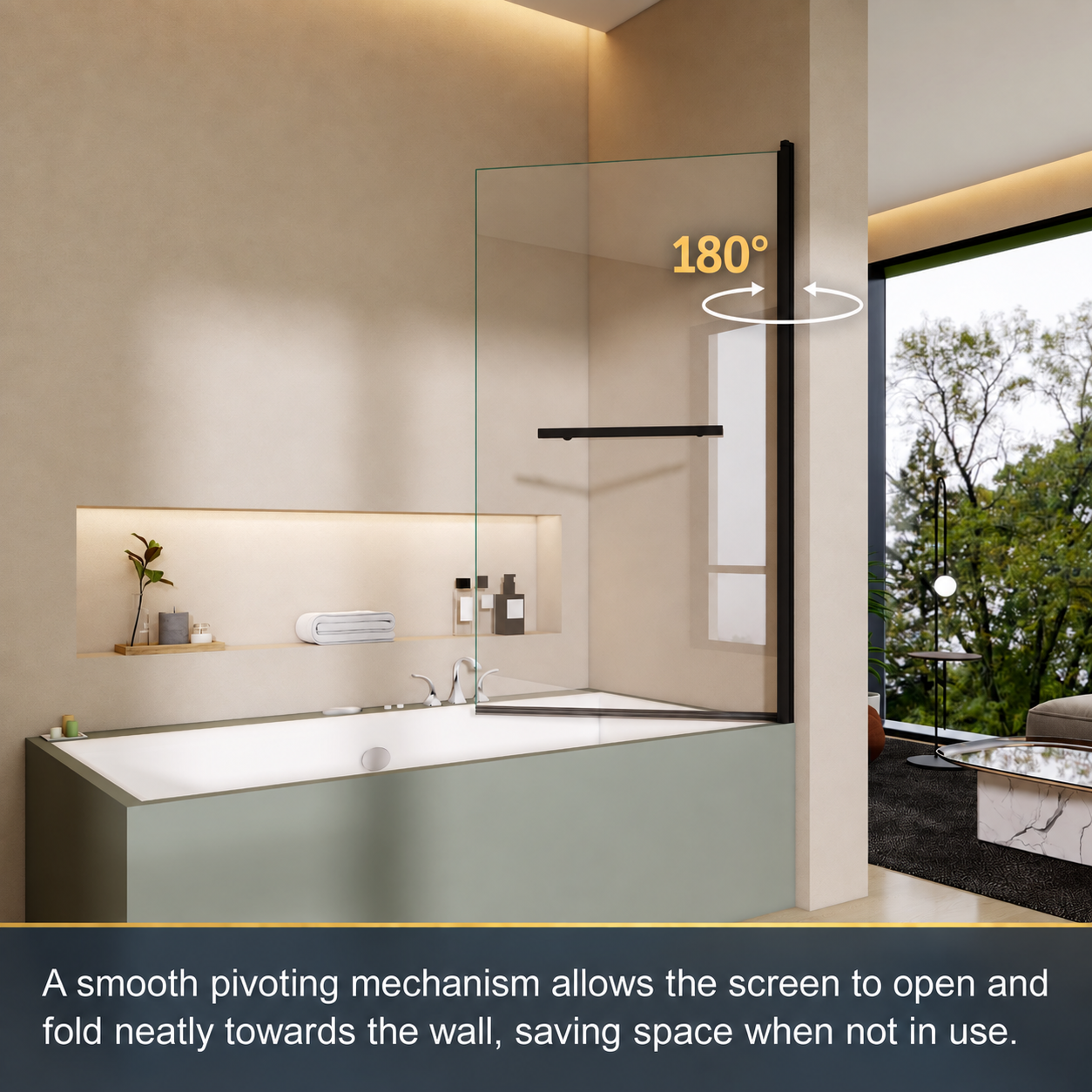 Pivot bath shower screen product features