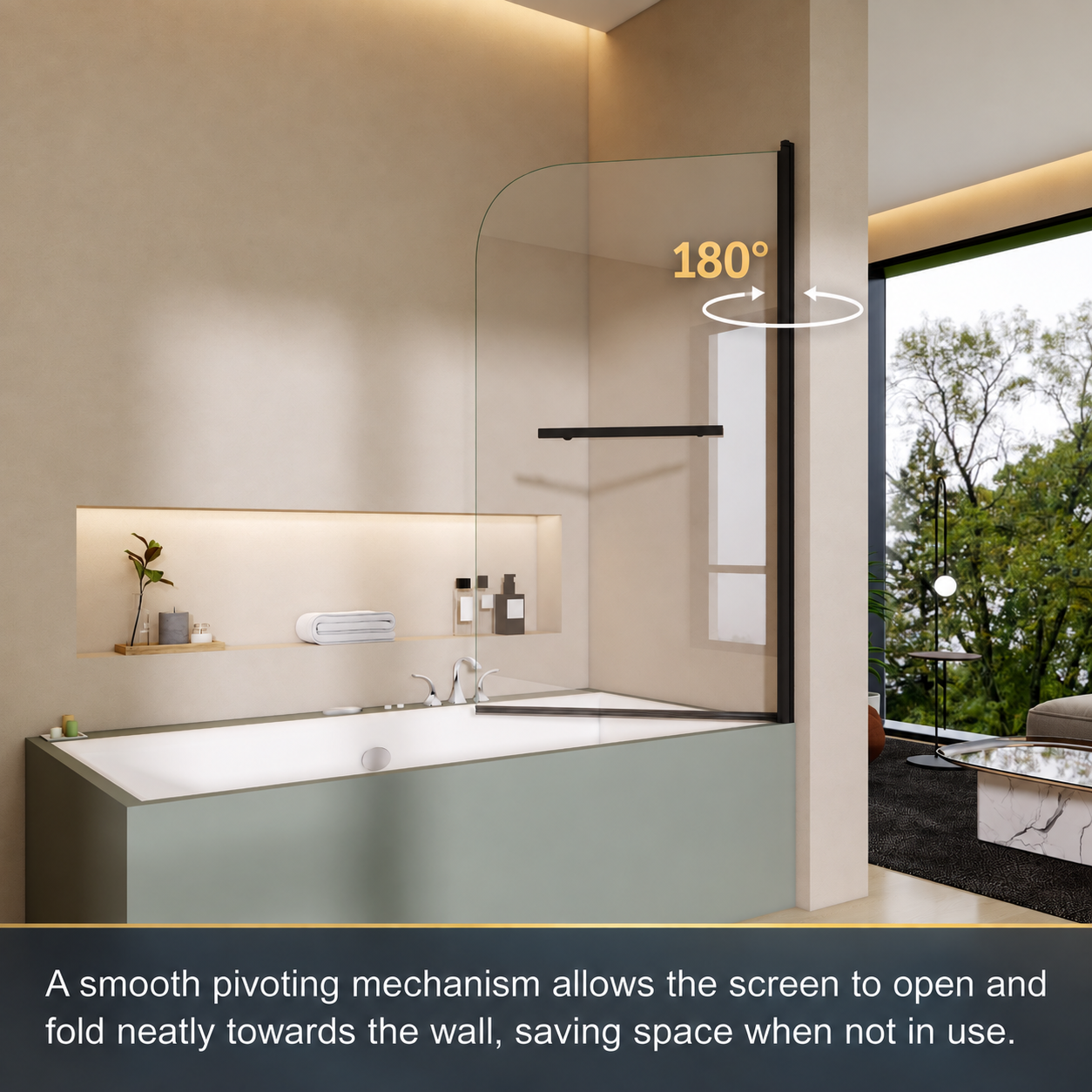 Pivot bath shower screen product features