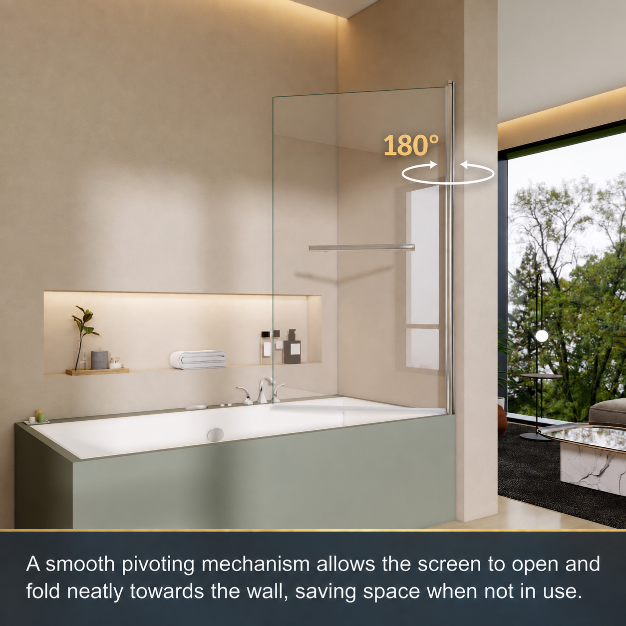 Pivot bath shower screen product features