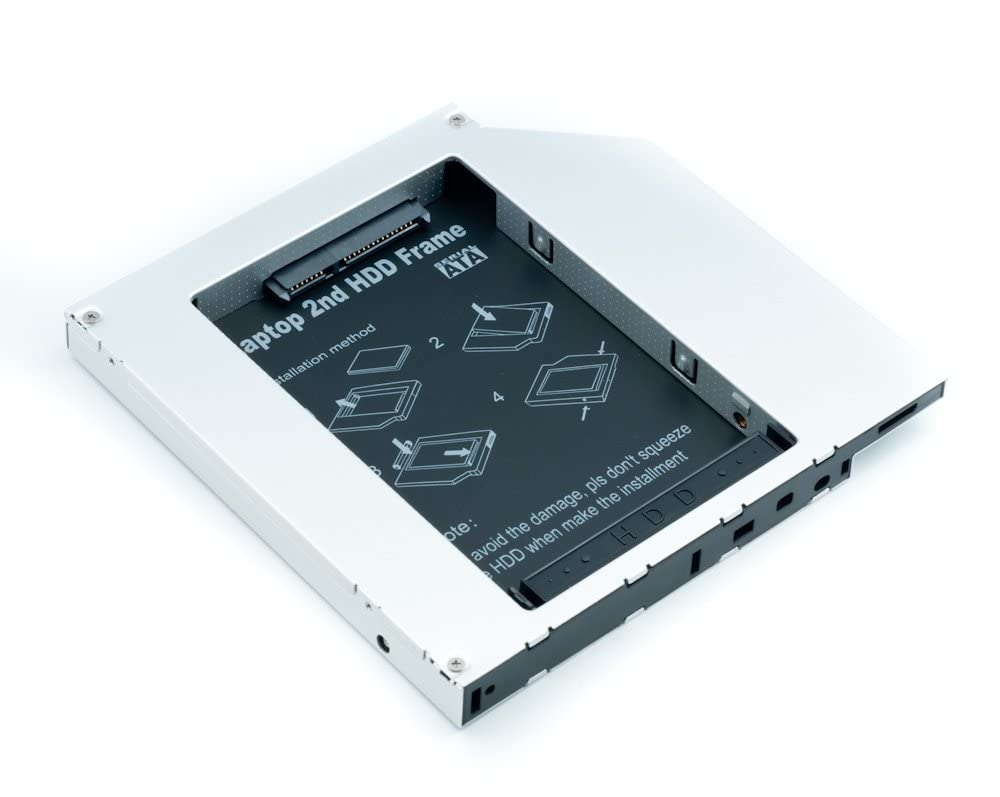 QUMOX Laptop 2nd HDD SSD DVD Bay Caddy Adapter for 2.5''/12.7mm Universal CD/DVD-ROM SATA TO SATA Hard Drive External Enclosure
