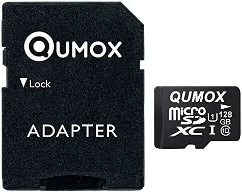 QUMOX MicroSDXC Memory Card 128GB UHS-I Grade 1 Class 10 with SD Adapter for Smartphones and Tablets