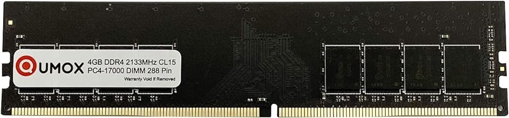 QUMOX 4GB DDR4 2133MHz PC4-17000 CL15 Desktop RAM Memory Module (288 Pin DIMM, Non-ECC, Unbuffered)