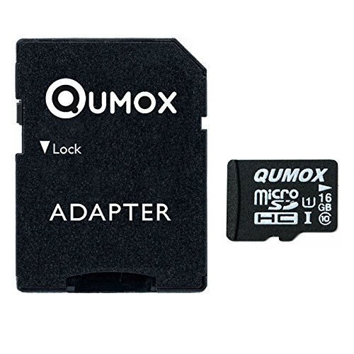QUMOX 16GB Micro SD Memory Card 16GB Class 10 UHS-I Memory Card with USB OTG Reader
