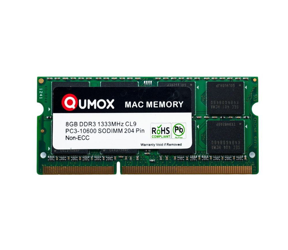 QUMOX 8GB 1333 DDR3 8 GB PC3-10600 SO-DIMM PC3 RAM Laptop Memory 204pin CL9