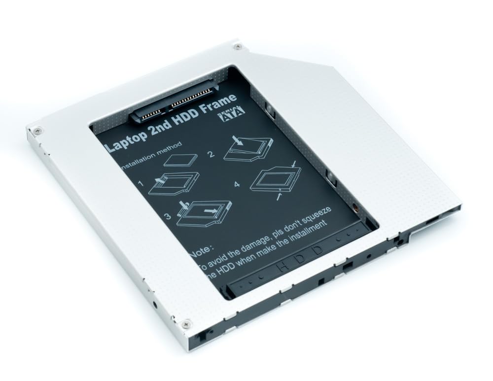 'QUMOX Caddy – Universal Hard Drive Adapter for Notebook (Serial ATA, 2.5 "), Black and Silver